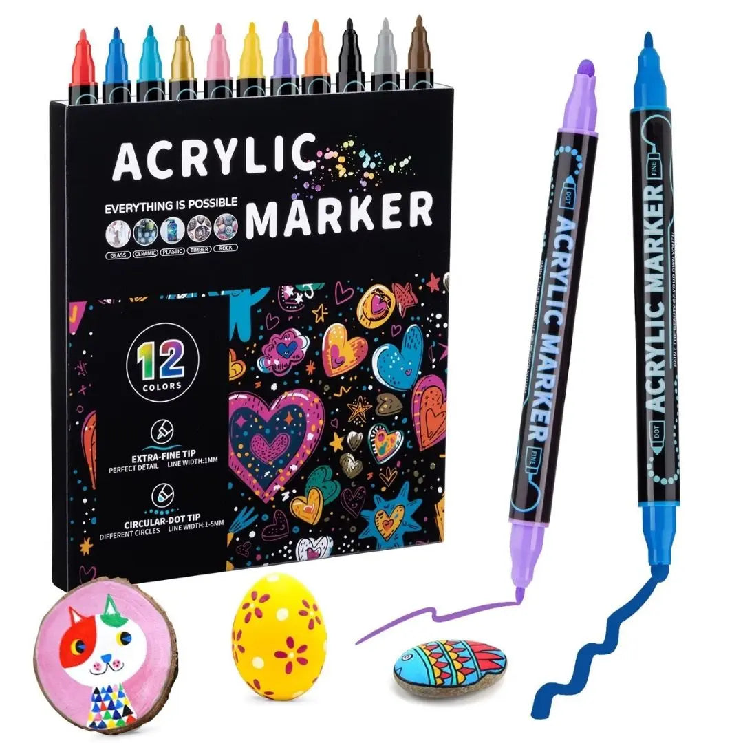 Kit DIY Marqueurs Acryliques Double Pointe – ColorCraft™