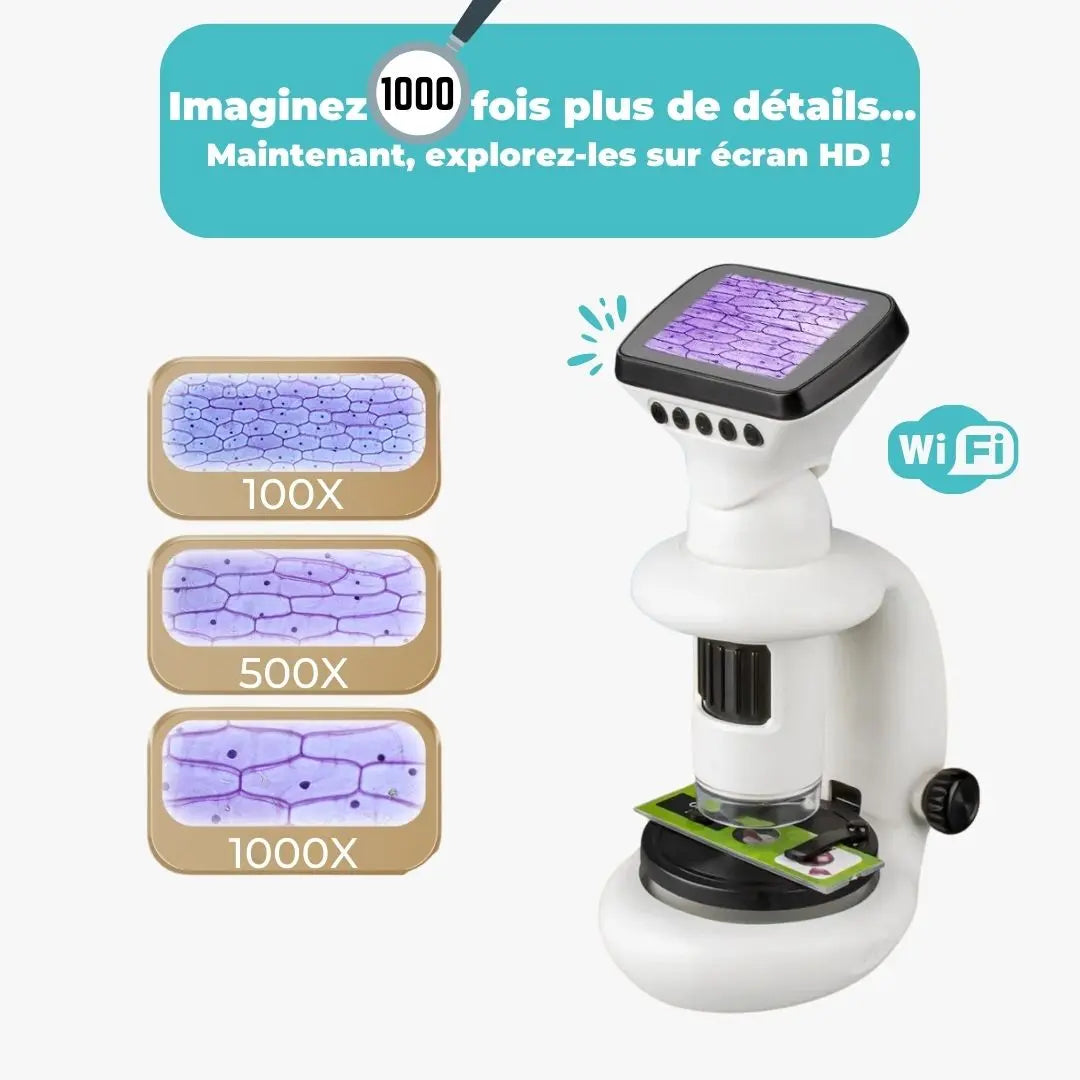 Microscope électronique avec écran HD & WiFi - ScientiLink™