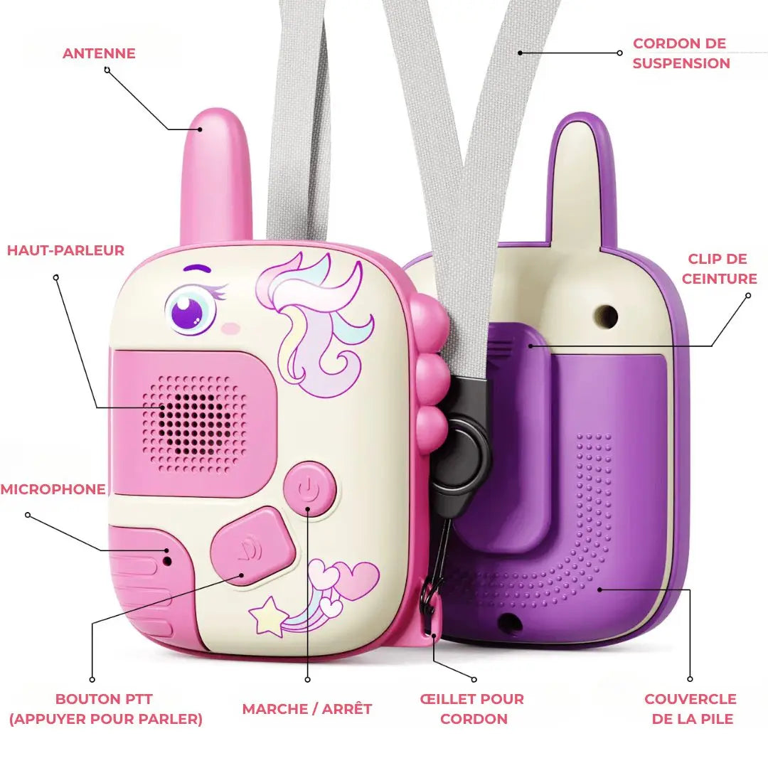 Talkie Walkie Enfant 1000m Portée – PonyTalk™