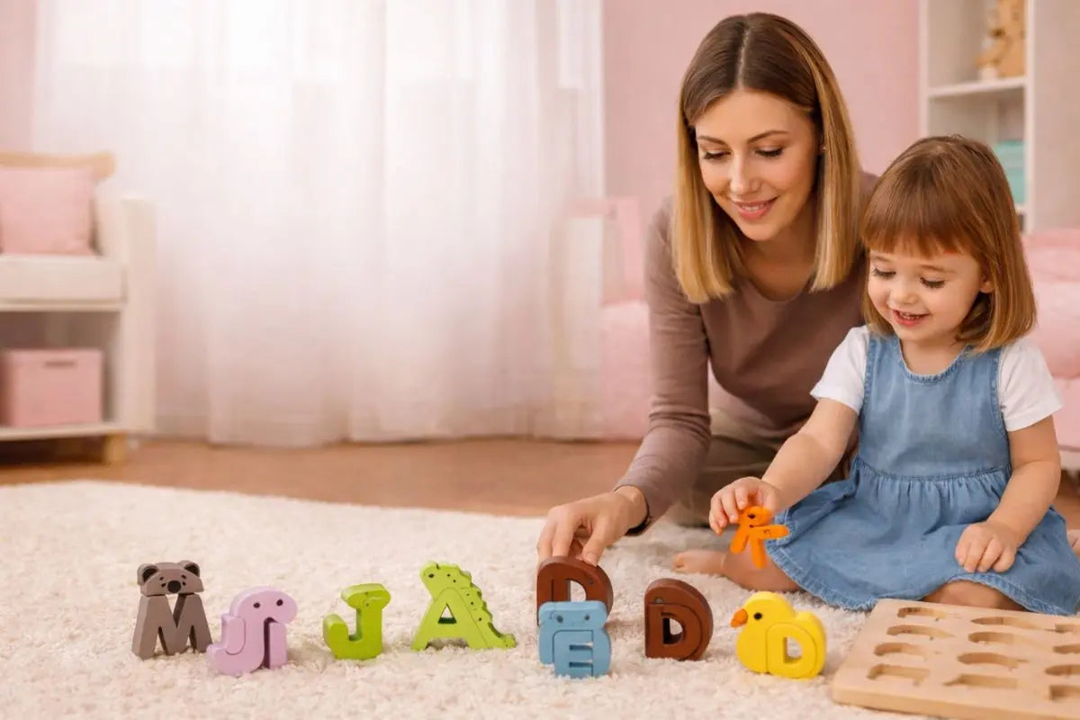 Puzzle en bois alphabet : le jouet éducatif idéal pour apprendre les lettres en s’amusant BBChoupette