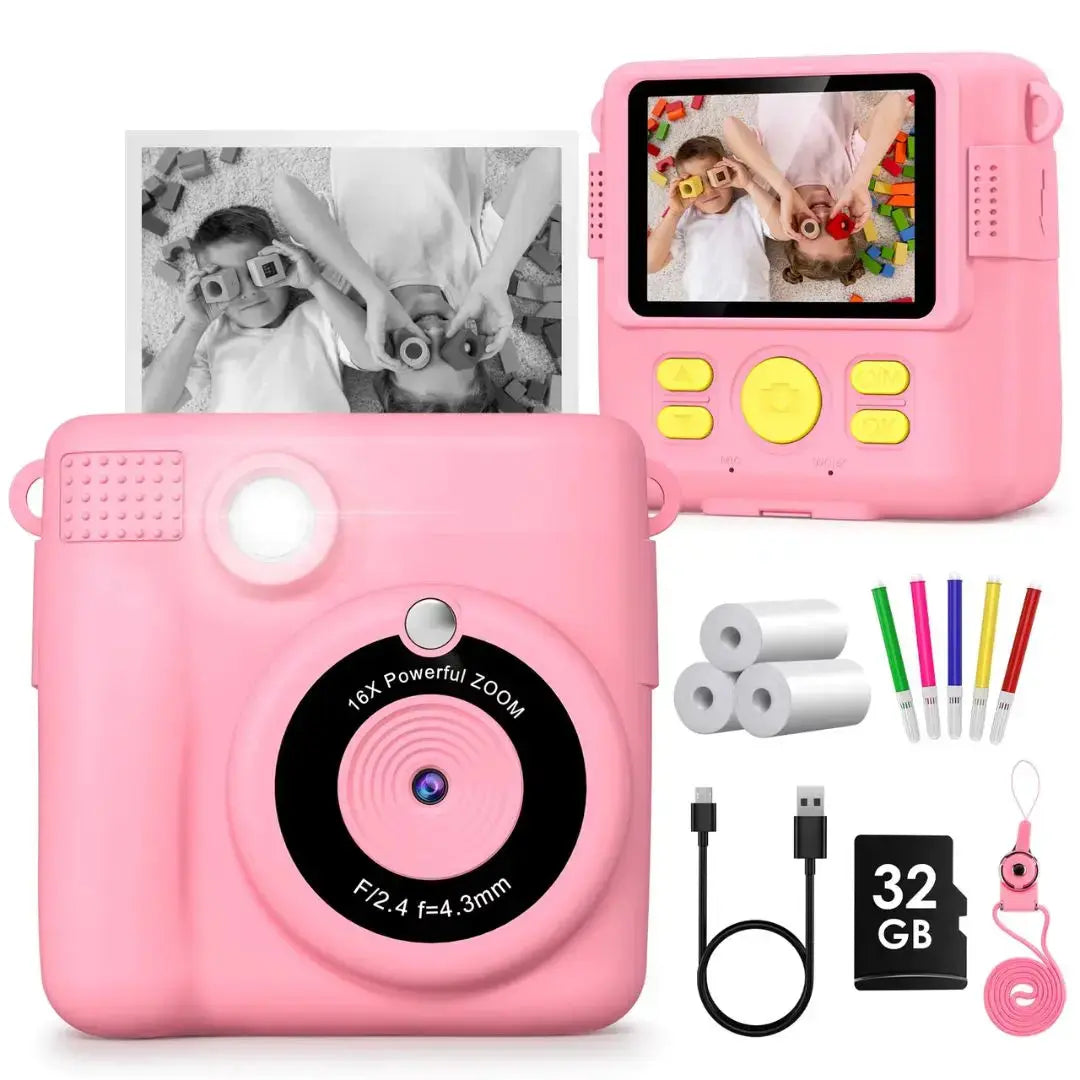 Appareil Photo Instantané Enfant – 48MP, Vidéo 1080p, Impression Thermique, Carte 32Go + 4 Rouleaux De Papier Appareil Photo Instantané Enfant – 48MP, Vidéo 1080p, Impression Thermique, Carte 32Go + 4 Rouleaux De Papier