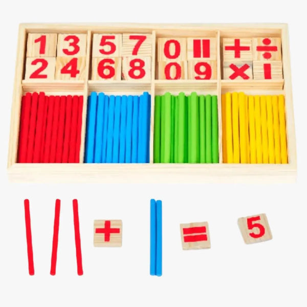 Bâtons De Comptage Montessori En Bois – Lot Rouge Et Bleu Pour Apprendre Les Maths | Jouet éducatif Pour Garçons Et Filles - 3