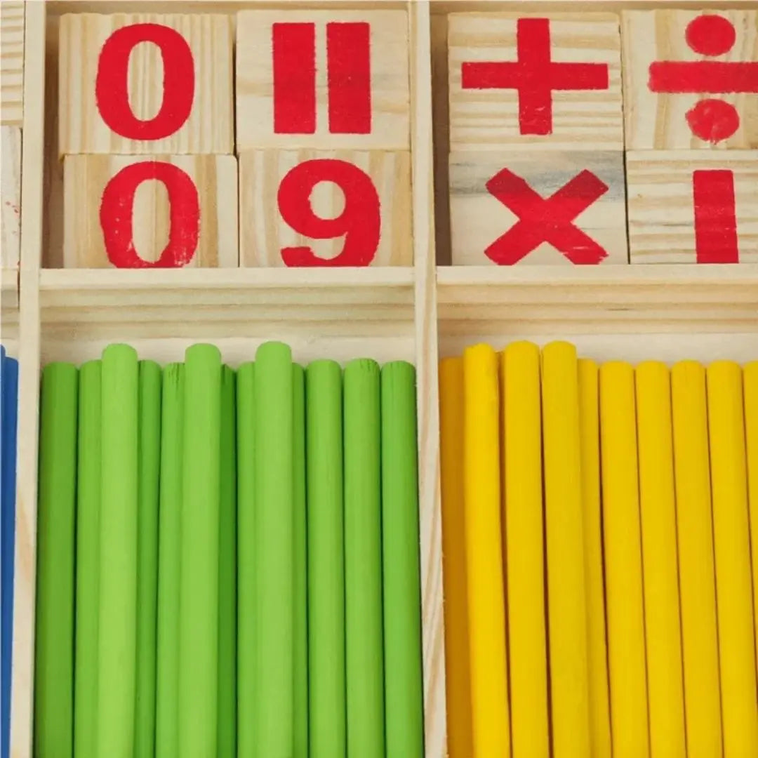 Bâtons de comptage en bambou colorés, outils d’enseignement des