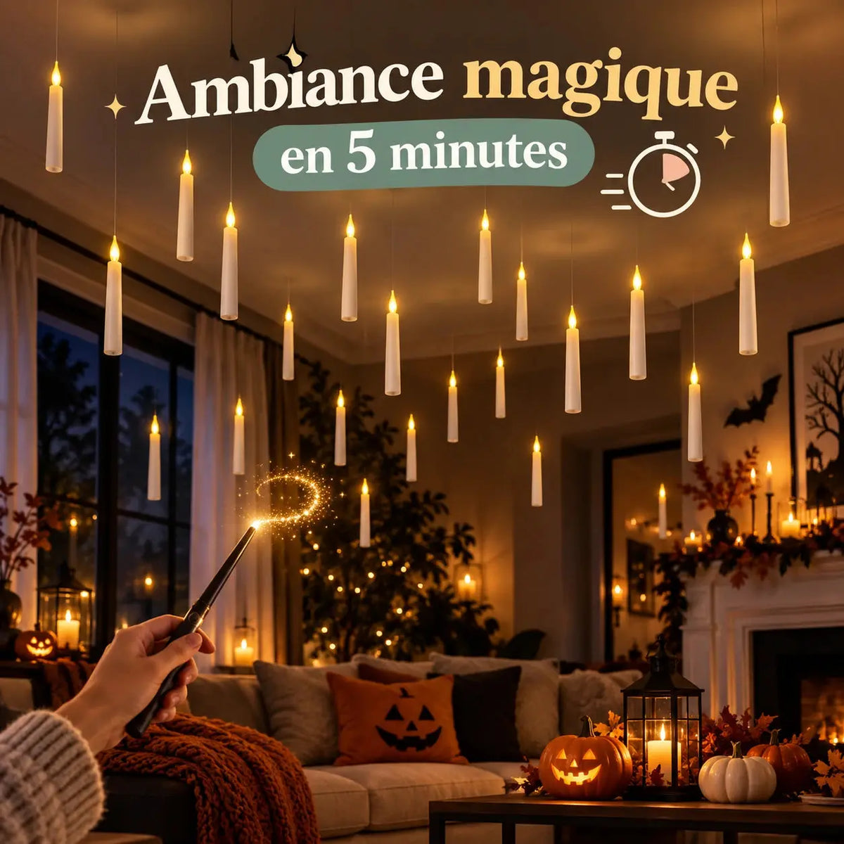 BBChoupette GhostlyFlame bougies LED flottantes Halloween ambiance magique en 5 minutes