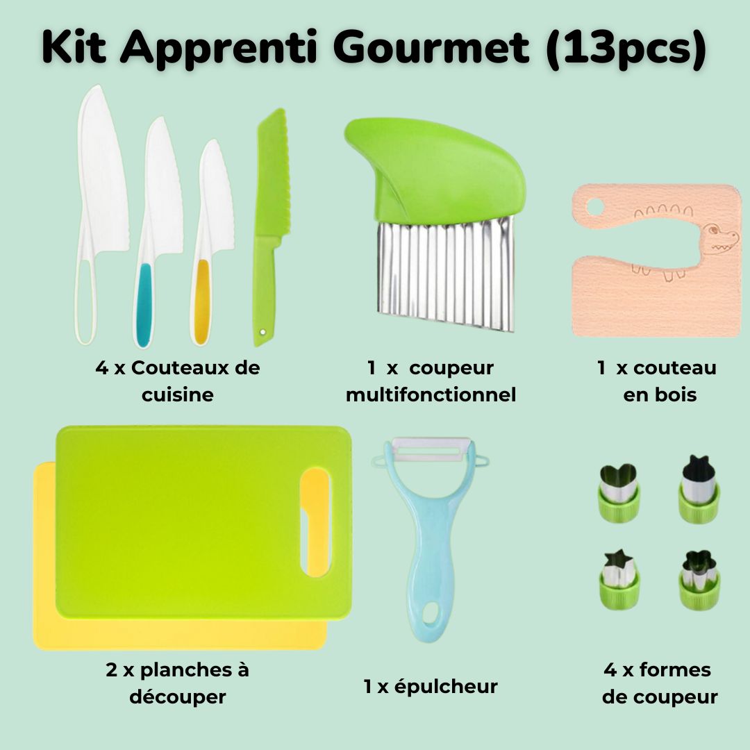 Kit ustensiles cuisine enfant - Chef en Herbe™