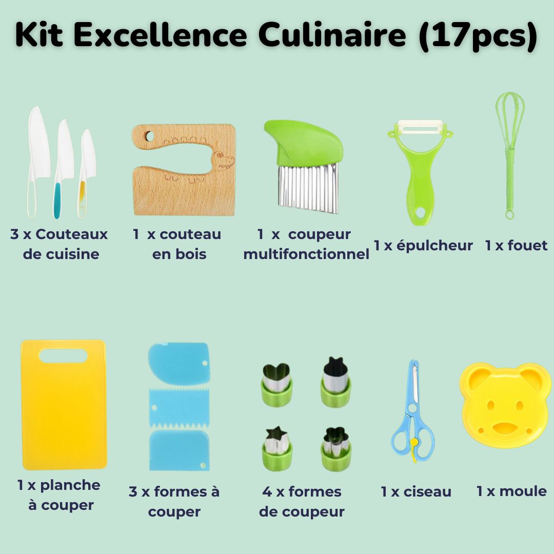 Kit ustensiles cuisine enfant - Chef en Herbe™