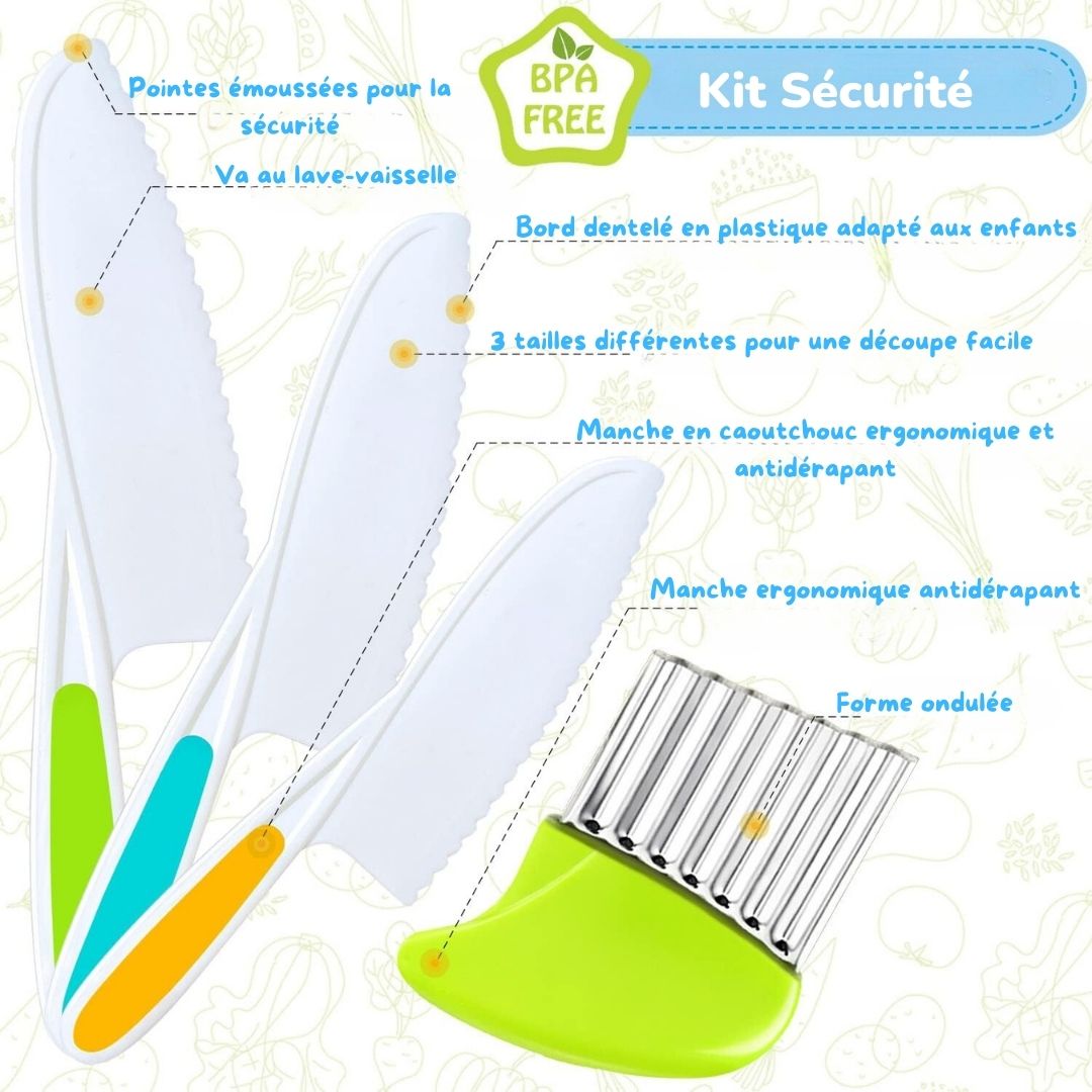 Kit ustensiles cuisine enfant - Chef en Herbe™