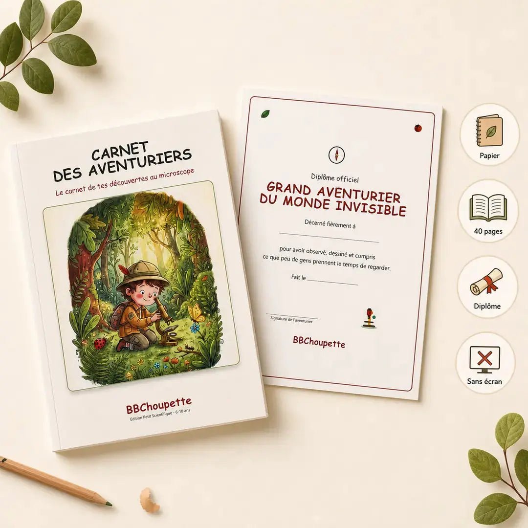 Carnet des Aventuriers BBChoupette avec diplôme officiel 40 pages papier et activité sans écran