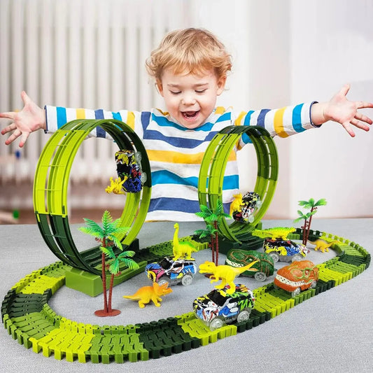 circuit voiture enfant dino enfant joue