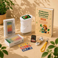 Kit microscope enfant EduZoom blanc avec lames préparées ebook et accessoires inclus