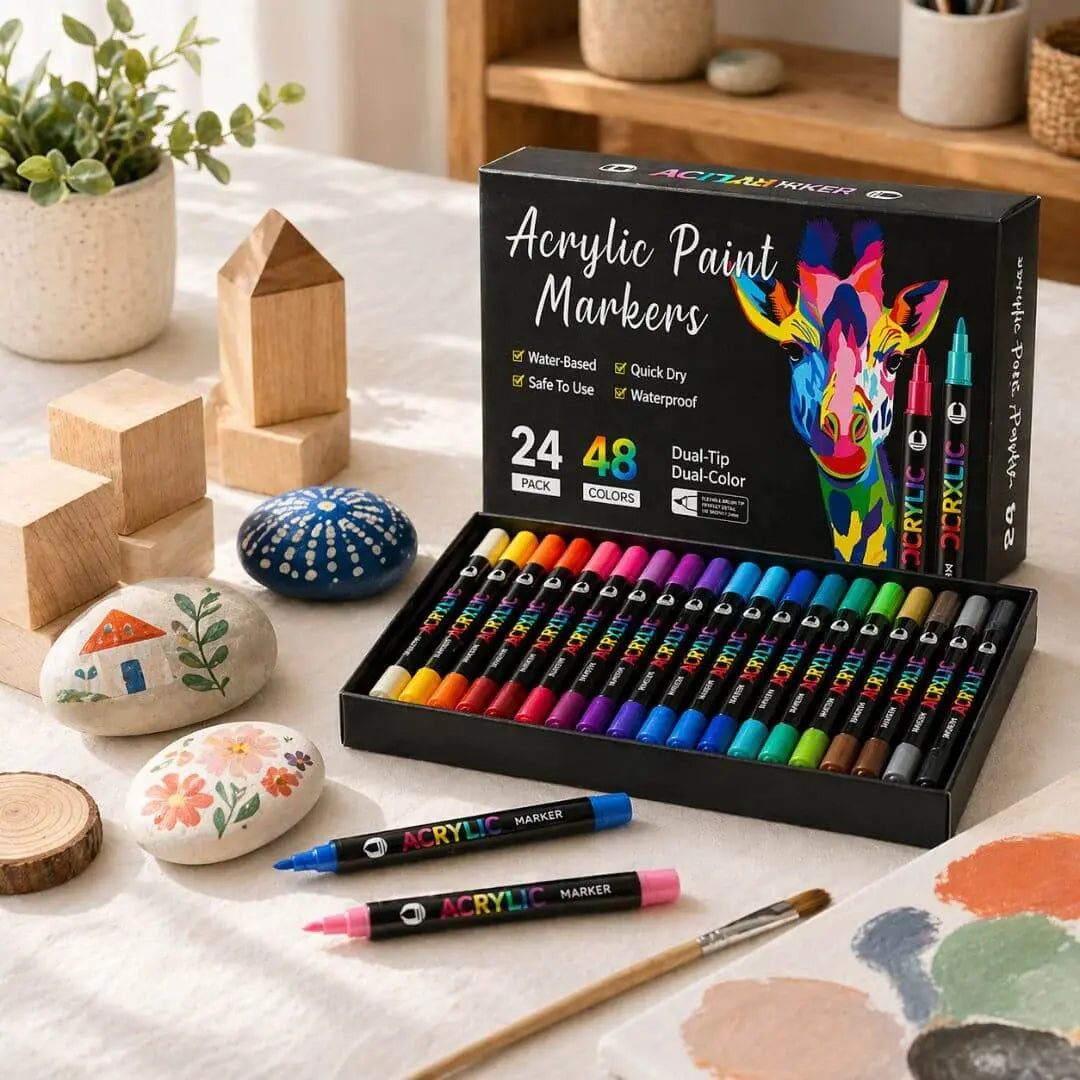 Feutres Acryliques – 24 à 168 Couleurs – Prêt à l'emploi 