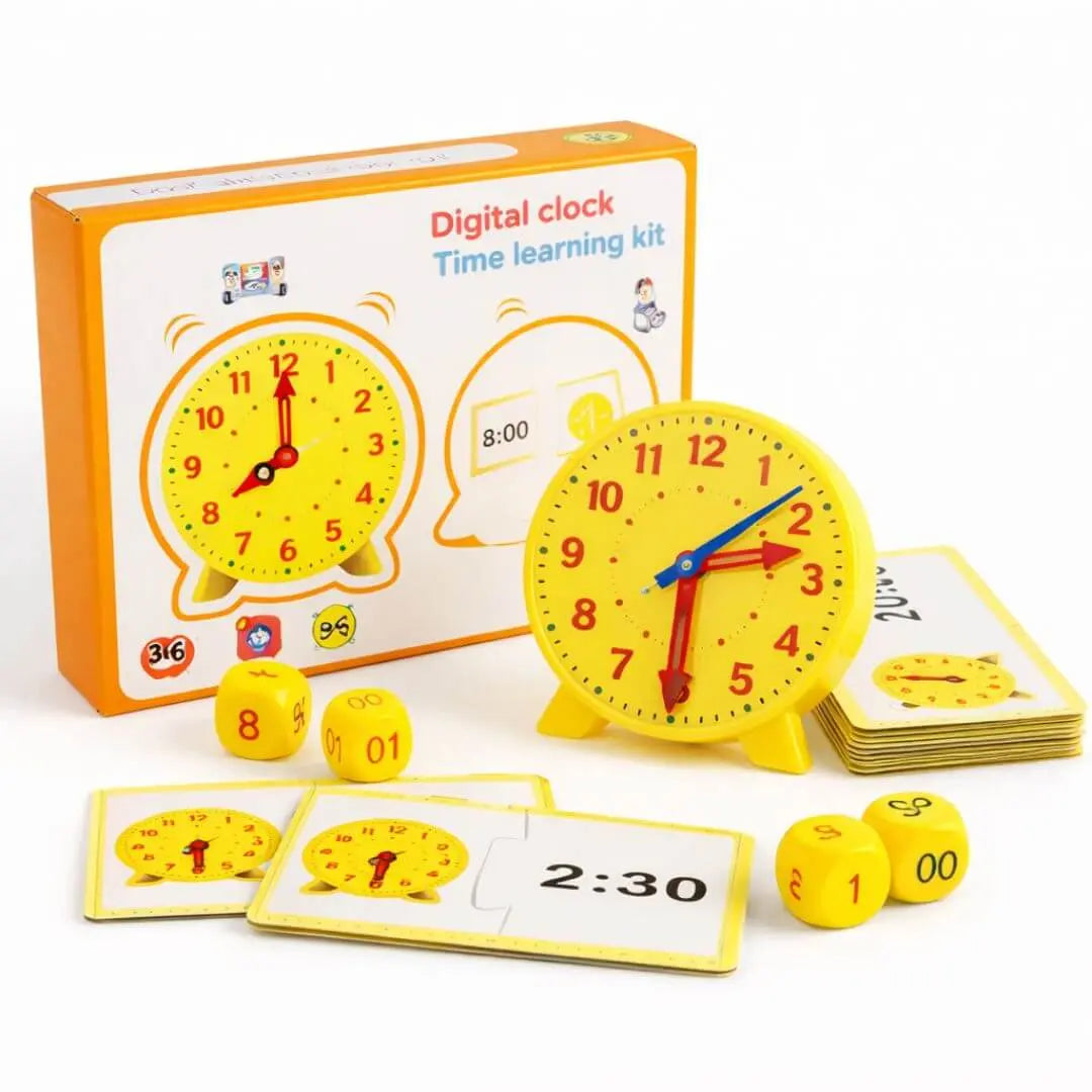 Horloge Éducative Enfant – Kit Montessori – Cartes Puzzle – Dès 3 Ans 