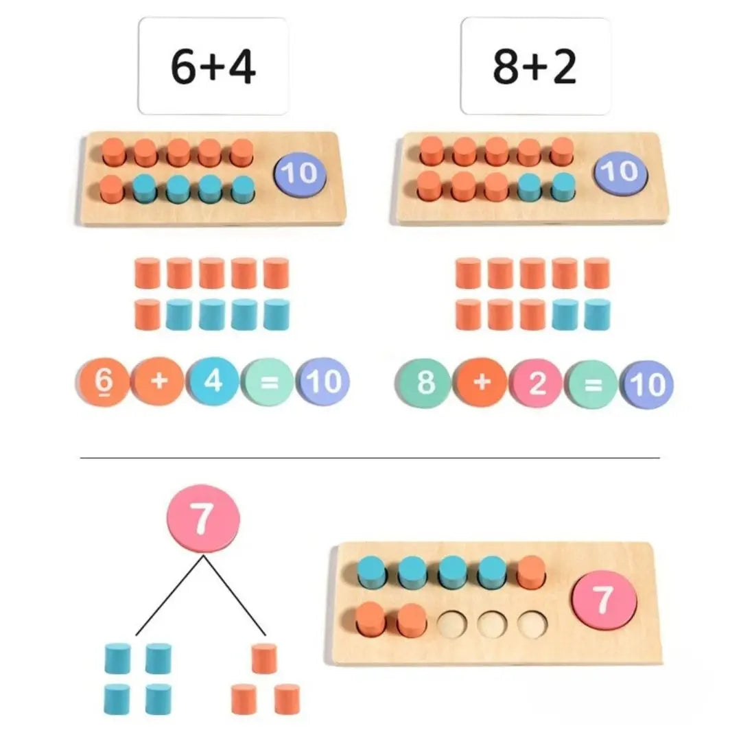 Jeu Arithmétique en Bois Montessori - Ten Frame Sets™ 