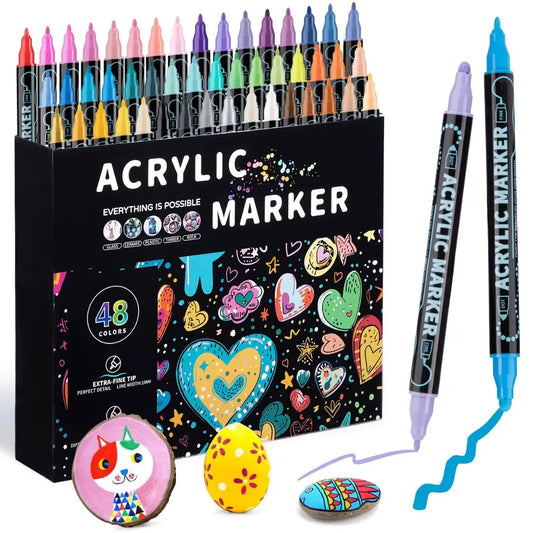 Kit DIY Marqueurs Acryliques Double Pointe – ColorCraft™ 