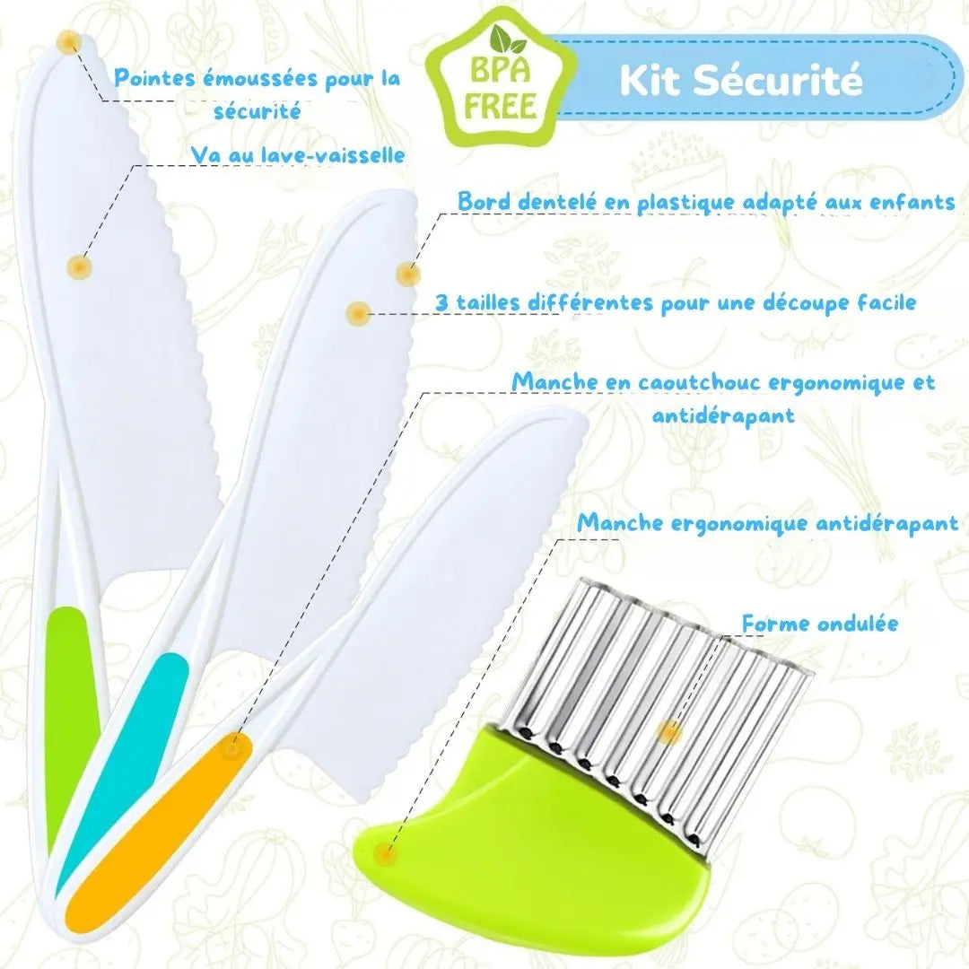 Kit ustensiles cuisine enfant - Chef en Herbe™ 