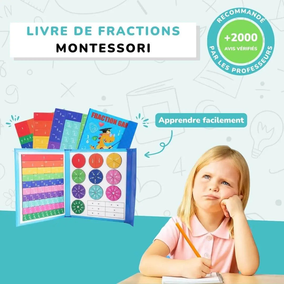 Livre de Fractions Magnétique Montessori - FractionGame™ 
