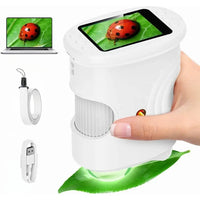 Microscope Enfant avec Écran 5 cm et Zoom 1000x - EduZoom™ Blanc 