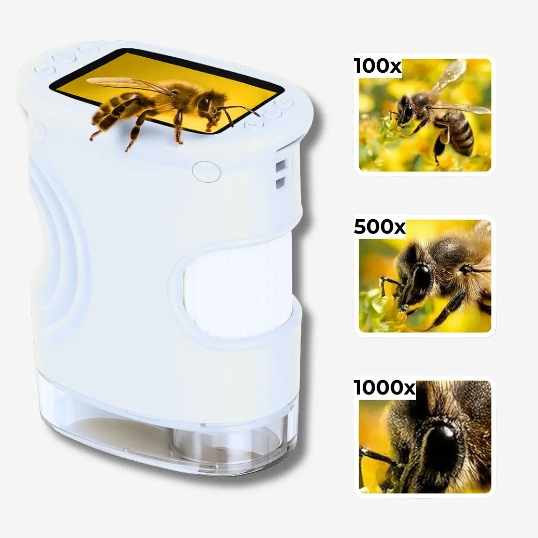 Microscope Enfant avec Écran 5 cm et Zoom 1000x - EduZoom™ Blanc 