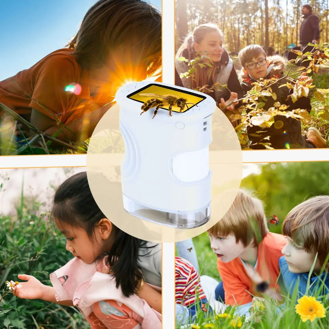Microscope Enfant avec Écran 5 cm et Zoom 1000x - EduZoom™ Blanc 