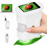 Microscope Enfant avec Écran 5 cm et Zoom 1000x - EduZoom™ Blanc 