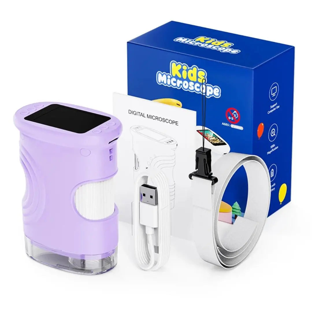 Microscope Enfant avec Écran 5 cm et Zoom 1000x - EduZoom™ violet 