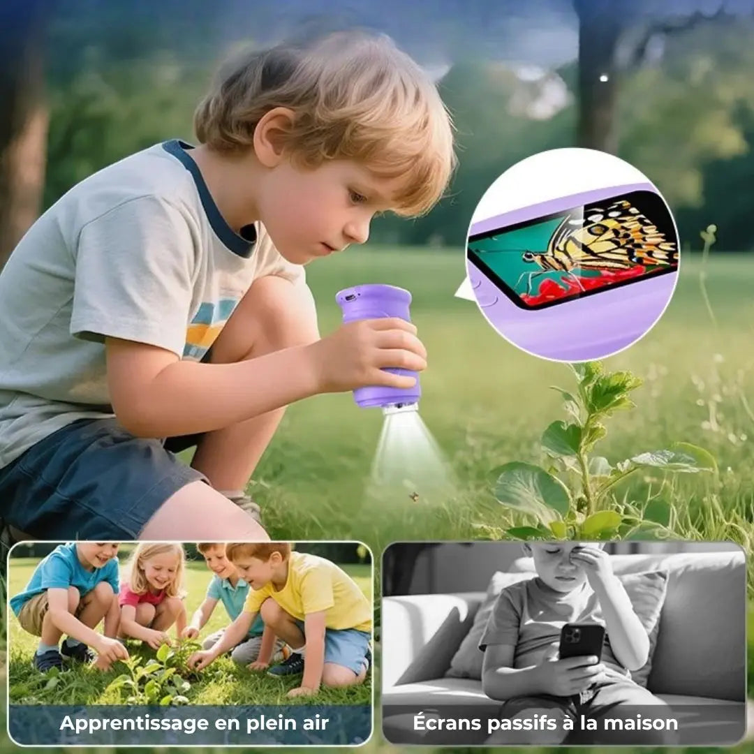 Microscope Enfant avec Écran 5 cm et Zoom 1000x - EduZoom™ violet 