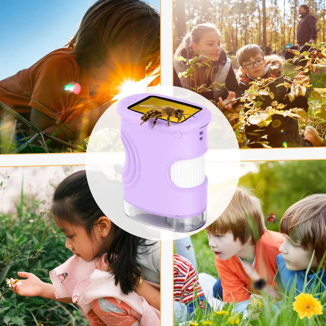 Microscope Enfant avec Écran 5 cm et Zoom 1000x - EduZoom™ violet 