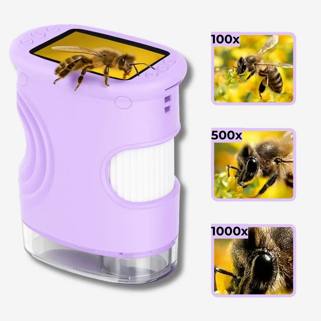 Microscope Enfant avec Écran 5 cm et Zoom 1000x - EduZoom™ violet 
