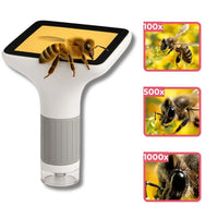 Microscope Enfant avec Écran 7,6 cm et Zoom 1000x - EduZoom™ Blanc 