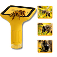 Microscope Enfant avec Écran 7,6 cm et Zoom 1000x - EduZoom™ Jaune 