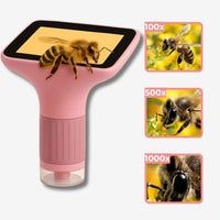 Microscope Enfant avec Écran 7,6 cm et Zoom 1000x - EduZoom™ Rose 