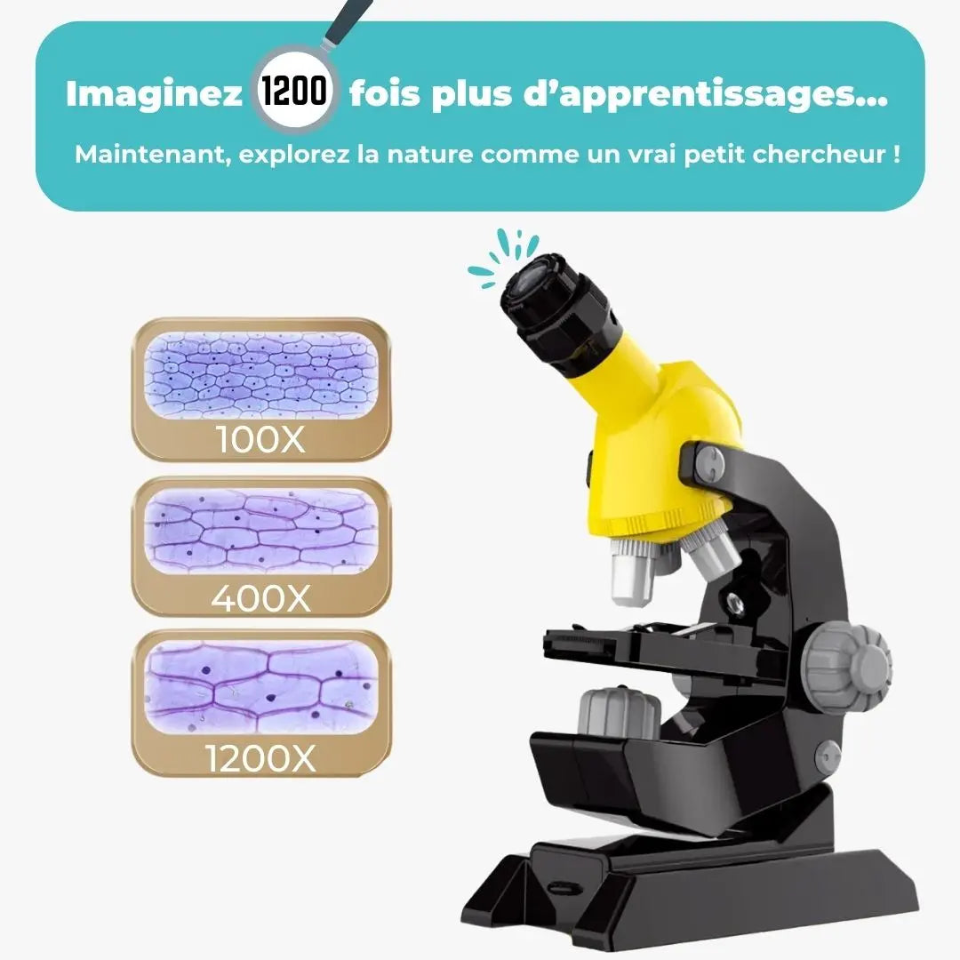 Microscope optique 1200X avec support téléphone – ScientiScope™ 