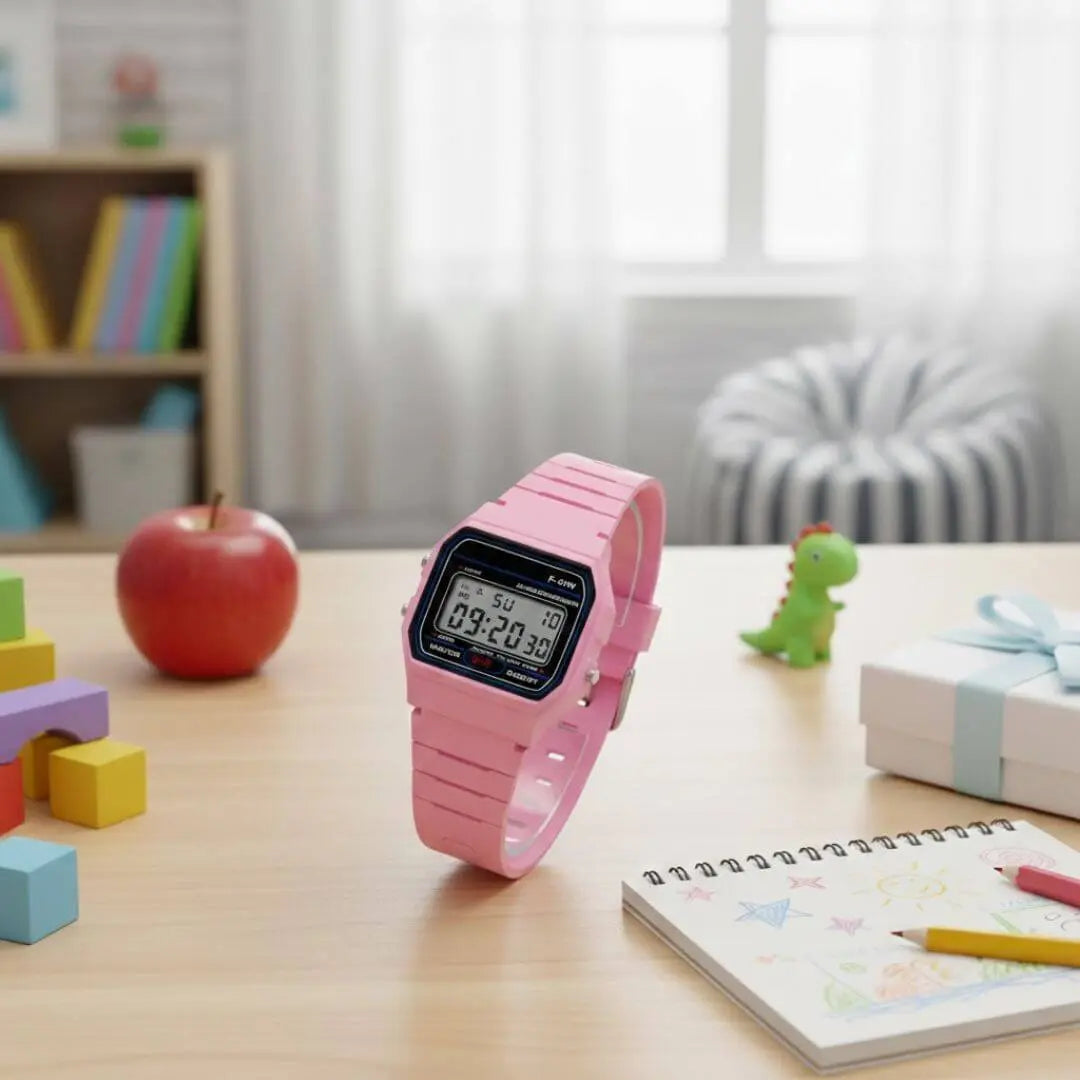montre-enfant-digitale-sport-autonomie-rose