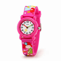 variante rose montre fée enfant avec logo jnew sur cadran