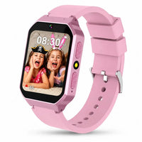 Infographie montre intelligente enfant violet 26 jeux écran tactile HD dimensions