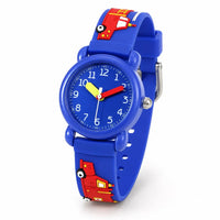 montre pompier enfant variante bleue packshot bracelet 3D camion