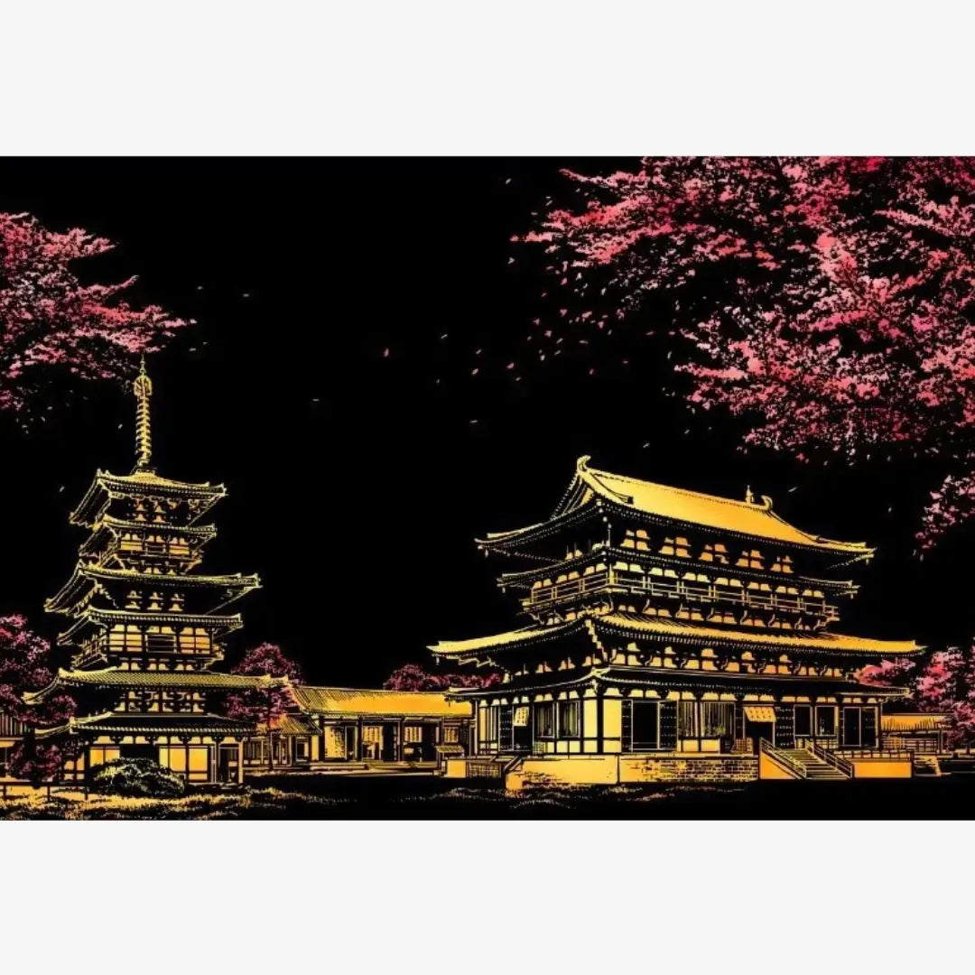 TAKOXIA Kit Peinture à Gratter Adulte - Vue Nocturne Arc-en-Ciel - Carnet De Croquis Inclus