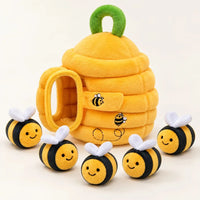 peluche-abeille-sensorielle-ruche-cinq-abeilles
