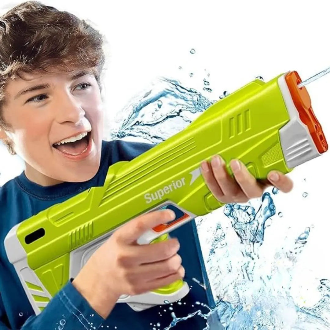 Pistolet à Eau électrique, 434CC + 2 * 58CC Puissant, Longue Portée de 8-10 Meter, Jouet Aquatique de fête d'été pour Enfants et Adultes