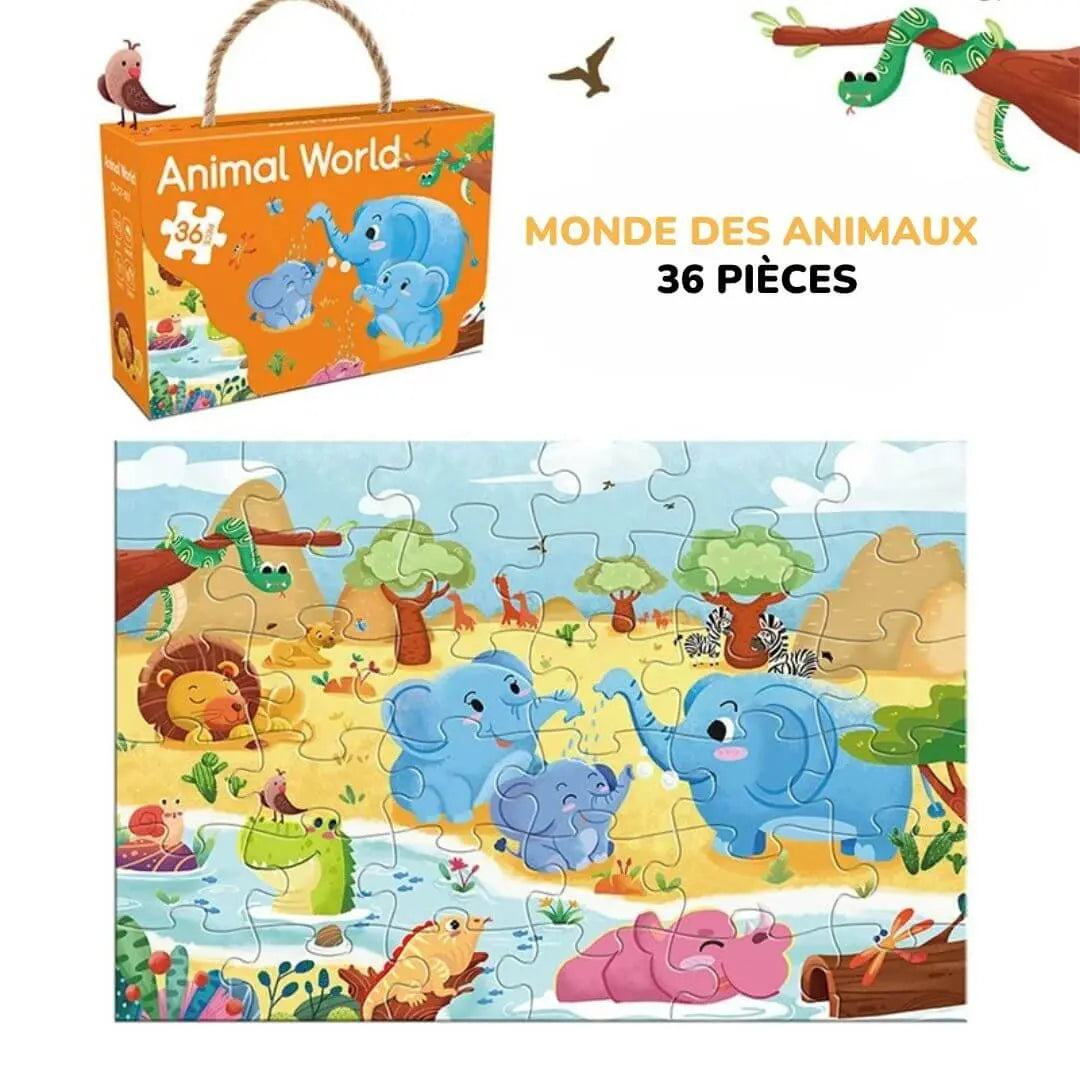 Puzzle Bébé 36 Pièces avec Poignée – FunBox™ 
