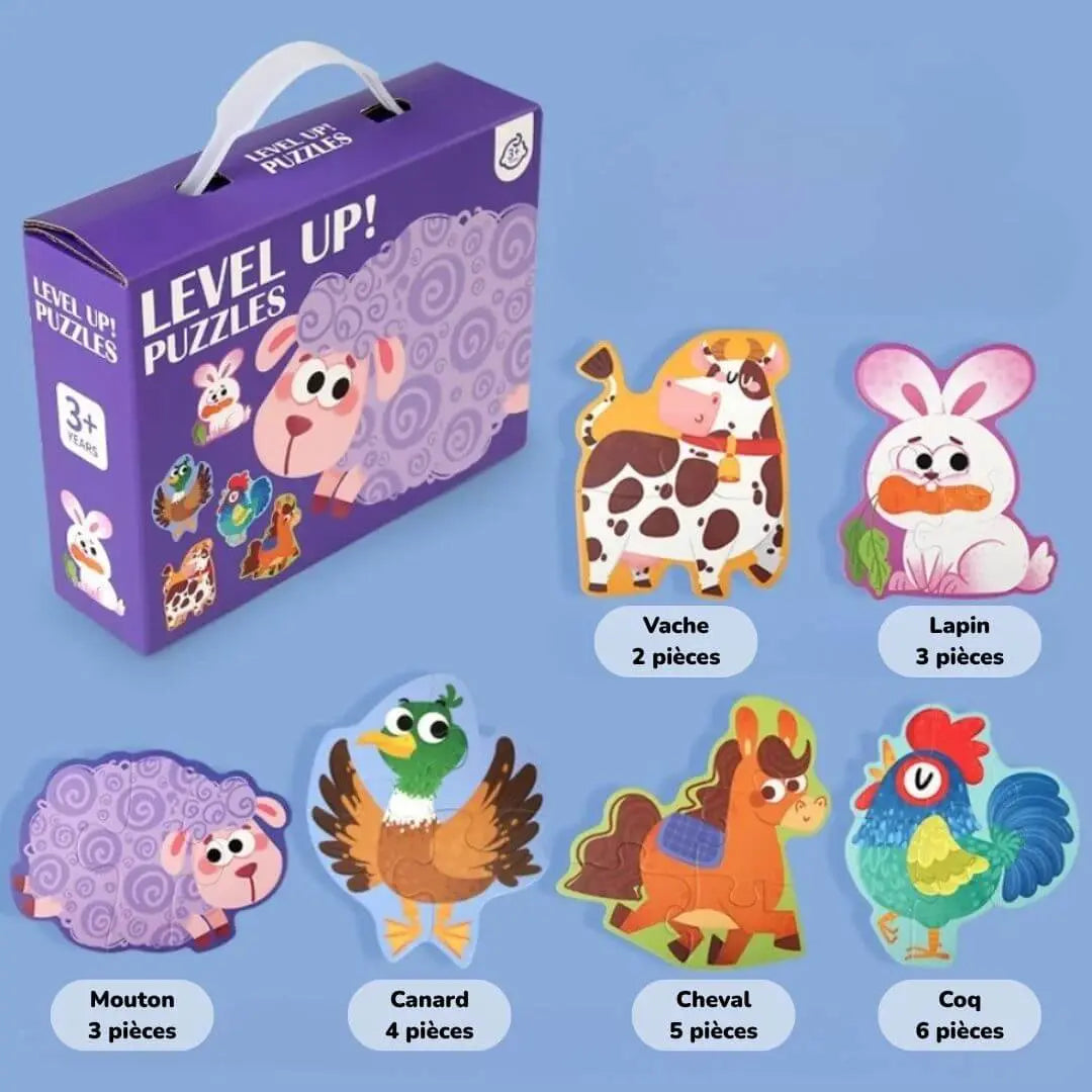 Puzzle Bébé Éducatif 6-en-1 – LevelUp™ Box 
