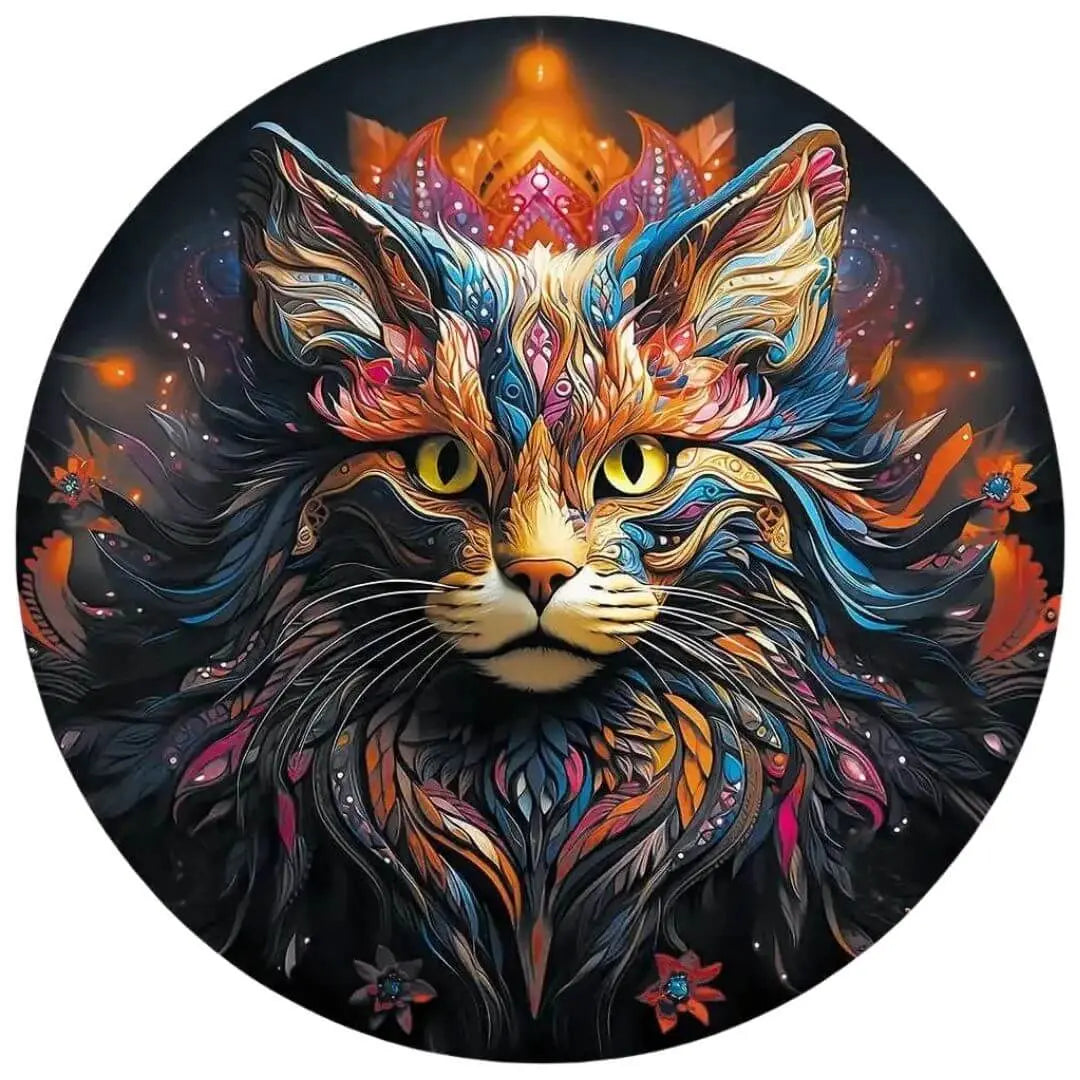 Puzzle Bois Chat Maine Coon Mystique 