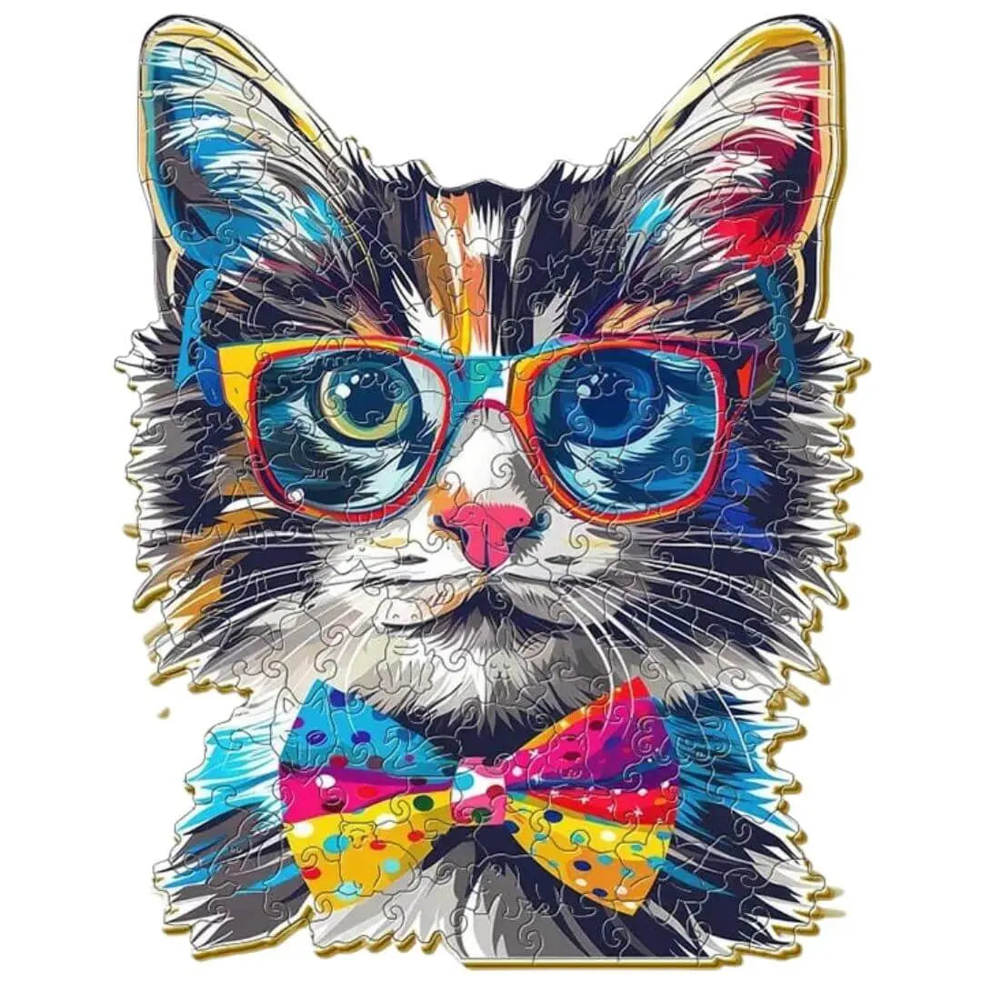 puzzle-bois-chat-lunettes-suncat-jigsaw-animaux
