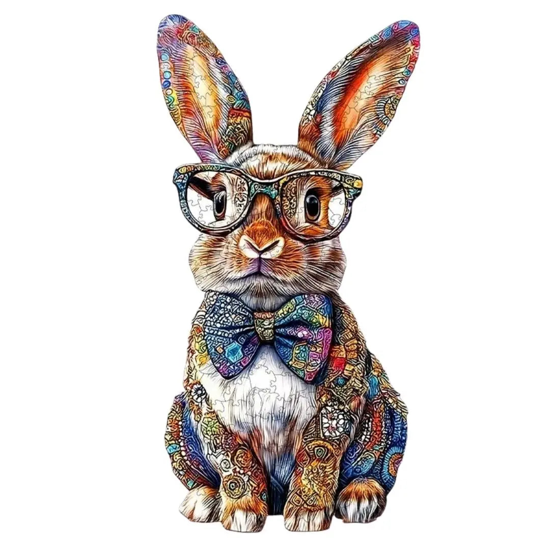Puzzle Bois Lapin Coloré - BBChoupette