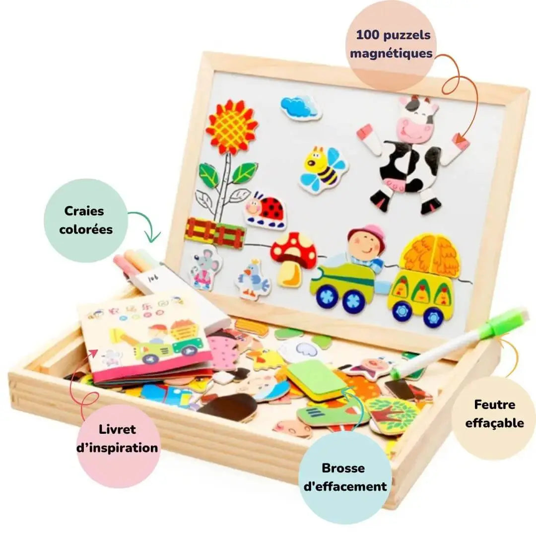 Puzzle Magnétique Avec Tableau Double Face Aimanté Pour Enfant 3 Ans Et Plus 36 Pieces Puzzle Magnétique Avec Tableau Double Face Aimanté Pour Enfant 3 Ans Et Plus 36 Pieces