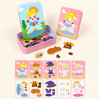 Jeu magnétique  princesse boîte rose cartes tenues interchangeables enfant