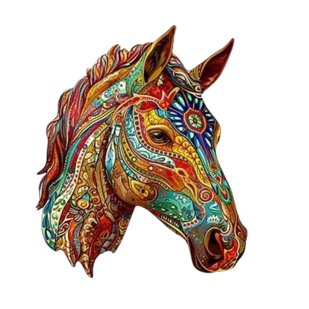 Puzzle en Bois Cheval Artistique – HorsePuzzle™ 