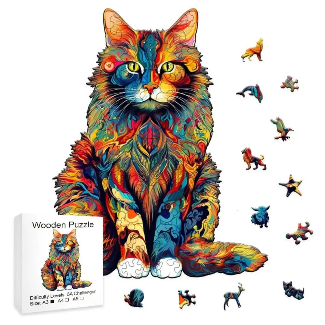 Puzzle en Bois Le Chat Mystique – Mysticat™ 