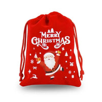 Sac Cadeau Noël – Velours Rouge Festif 