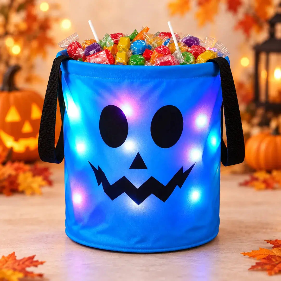 Sac à bonbons Halloween LED bleu